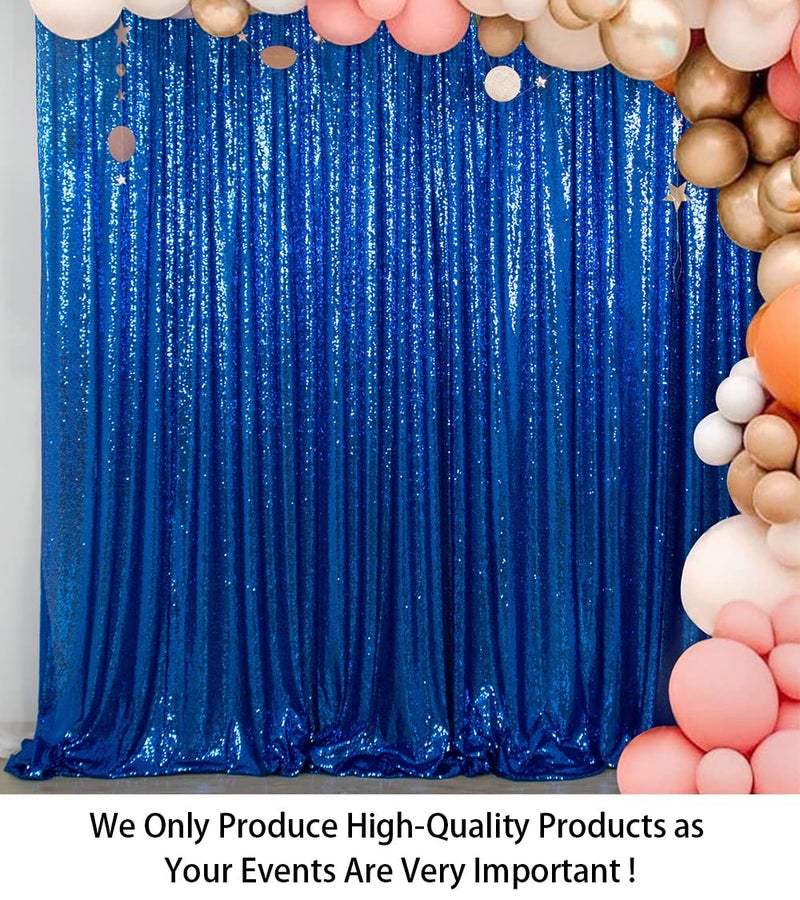 ShiDianYi Royal Blue Glitter Backdrop Curtain Photo Backdrop 4FTx7FT Sequins Shimmer Curtains for Backdrop -1011E - Image 2